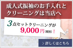 成人式 3点セットクリーニング